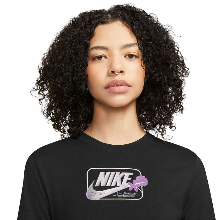 Nike Womens Sportswear Cropped Tee, Black, rebel_hi-res