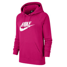 Nike Womens Sportswear Essential Fleece Pullover Hoodie Pink XS, Pink, rebel_hi-res