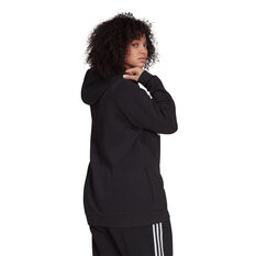 adidas Womens Essentials Logo Fleece Hoodie Plus, Black, rebel_hi-res