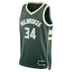 Nike Milwaukee Bucks Giannis Antetokounmpo Mens Diamond Icon Edition Swingman Jersey Green S, Green, rebel_hi-res