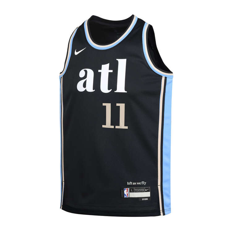 Nike Atlanta Hawks Trae Young 2023/24 City Edition Kids Basketball Jersey Black S, Black, rebel_hi-res