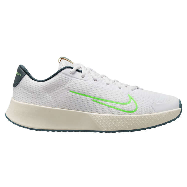 NikeCourt Vapor Lite 2 Mens Tennis Shoes White/Green US 7, White/Green, rebel_hi-res
