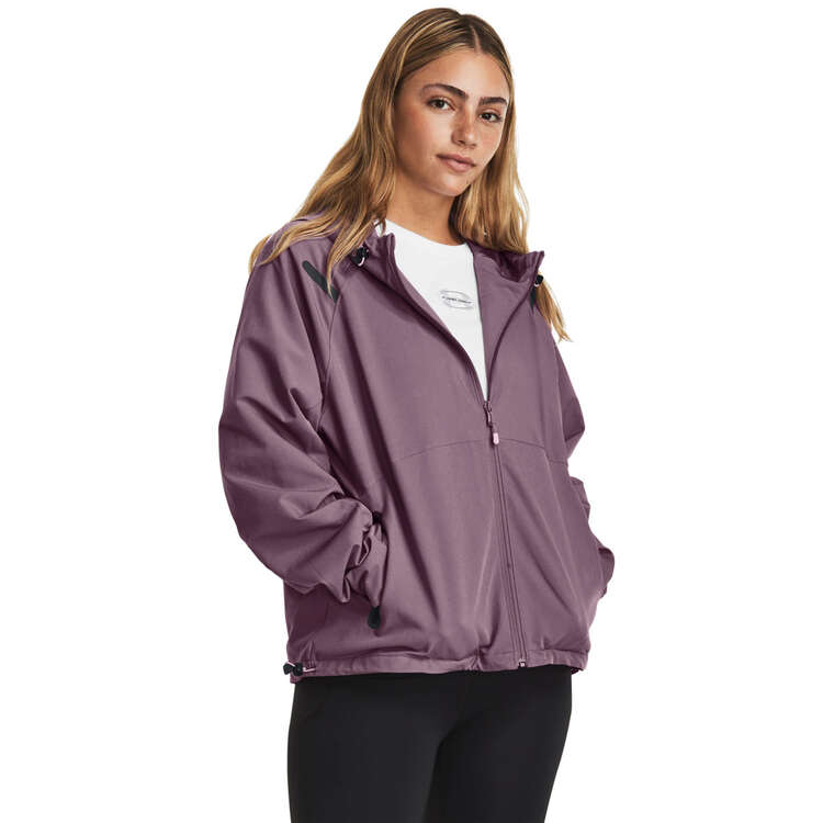 Under Armour Womens Unstoppable Hooded Jacket Purple XS, Purple, rebel_hi-res