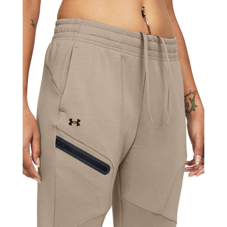 Under Armour Womens Unstoppable Fleece Joggers, Taupe, rebel_hi-res