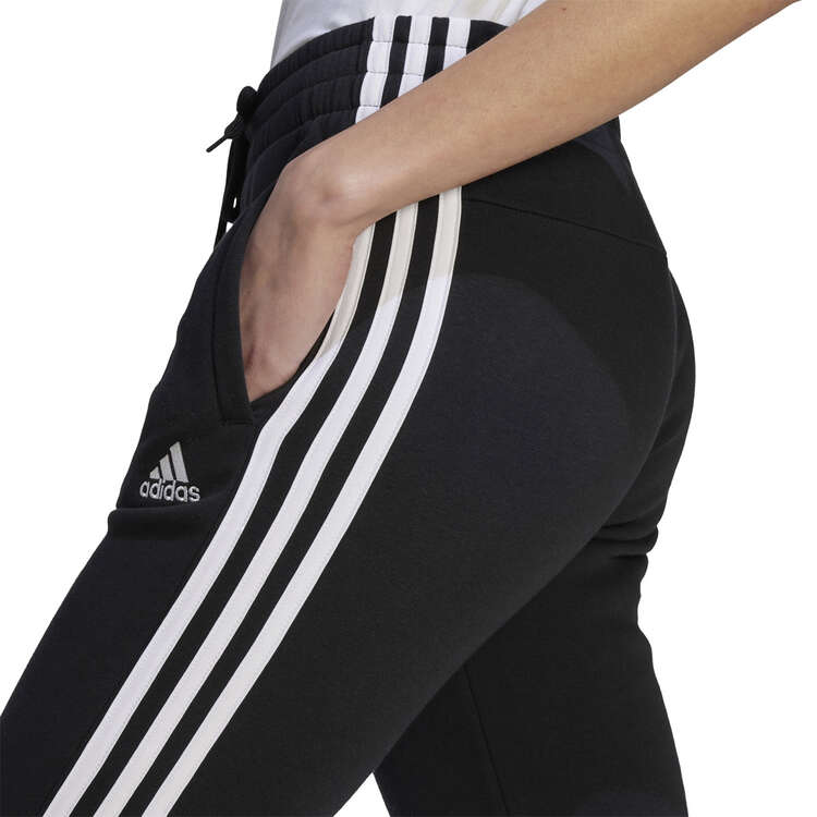 adidas Womens Essentials 3-Stripes Fleece Track Pants, Black, rebel_hi-res