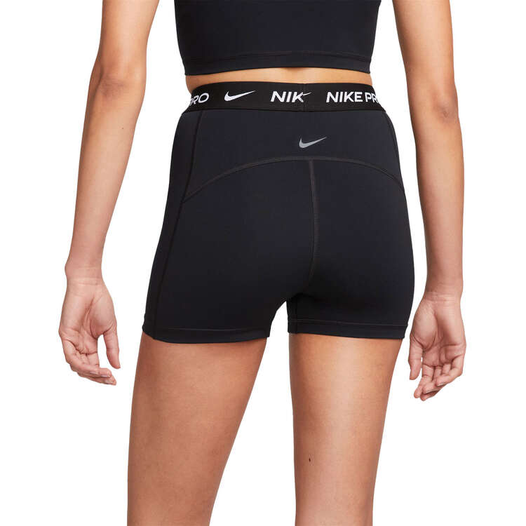 Nike Pro Womens Dri-FIT High-Rise 3 Inch Shorts, Black, rebel_hi-res