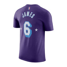 Nike Los Angeles Lakers Lebron James City Mixtape NBA Mens Tee Purple S, Purple, rebel_hi-res