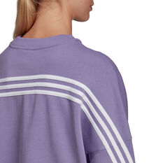 adidas Womens Future Icons 3-Stripes Sweatshirt, Purple, rebel_hi-res