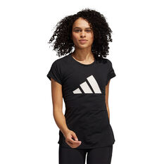 adidas Womens 3-Stripes Training Tee Black XS, Black, rebel_hi-res