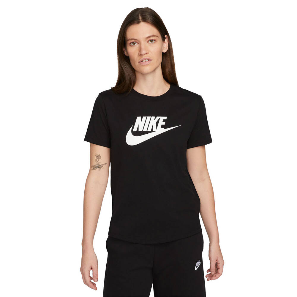 Nike Womens Sportswear Club Essentials Tee Black S | Rebel Sport