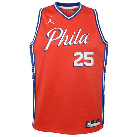 Jordan Philadelphia 76ers Ben Simmons 2020/21 Kids Statement Swingman Jersey, Red, rebel_hi-res