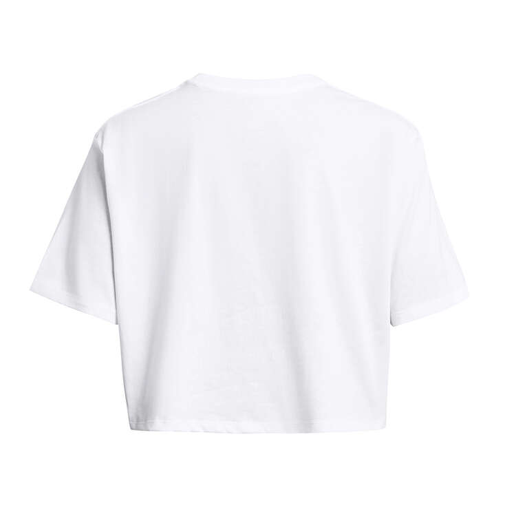 Under Armour Womens Campus Boxy Crop Tee, White, rebel_hi-res