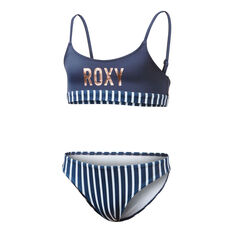 Roxy Girls Go Further Bikini Set Blue/White 8, , rebel_hi-res