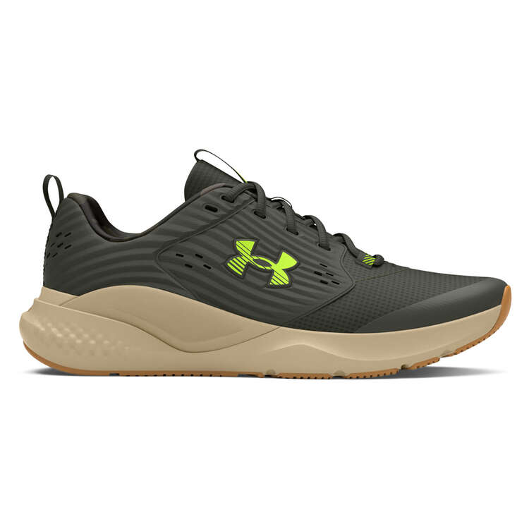 Under Armour Charged Commit 4 Camo Mens Training Shoes, Green/Cream, rebel_hi-res