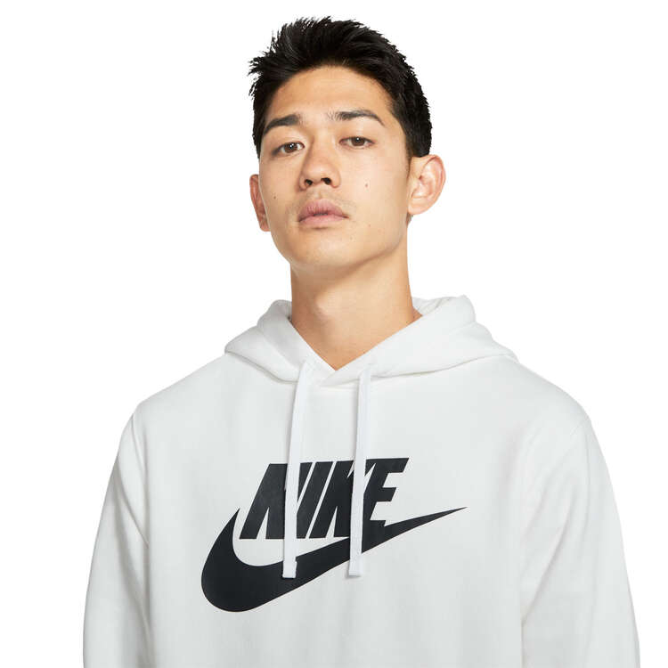 Nike Mens Sportswear Club Fleece Graphic Pullover Hoodie, White, rebel_hi-res