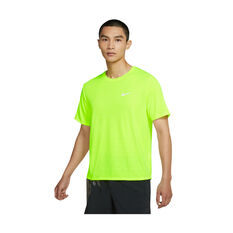 Nike Mens Dri-FIT Miler Running Tee Green S, Green, rebel_hi-res