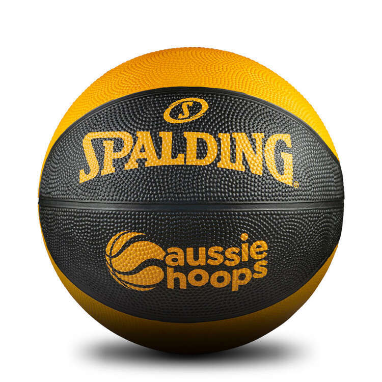 Spalding Aussie Hoops Outdoor Basketball Black 5, Black, rebel_hi-res