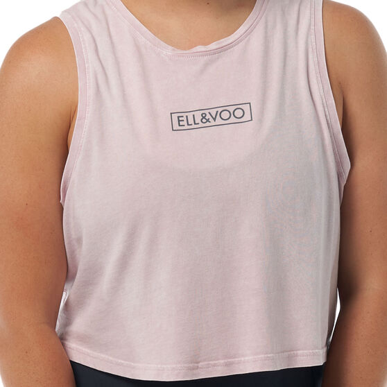 Ell & Voo Womens Rocky Cropped Muscle Tank, Lilac, rebel_hi-res