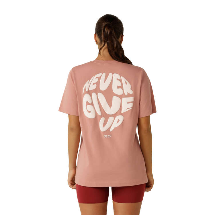 Lorna Jane Womens Never Give Up Relaxed Tee, Peach, rebel_hi-res