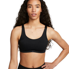 Nike Womens Dri-FIT Alate Coverage Light Support Sports Bra Black S A-C, Black, rebel_hi-res