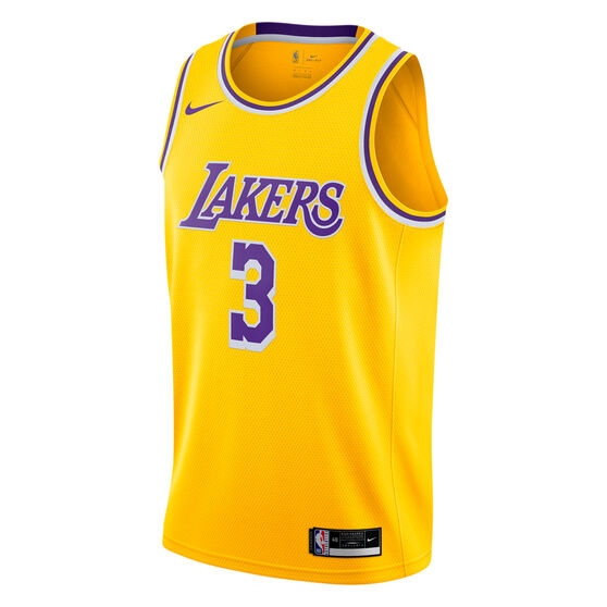 Nike Los Angeles Lakers Anthony Davis 2020/21 Mens Icon Edition Authentic Jersey, Yellow, rebel_hi-res