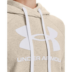 Under Armour Womens Rival Fleece Logo Hoodie, Grey, rebel_hi-res