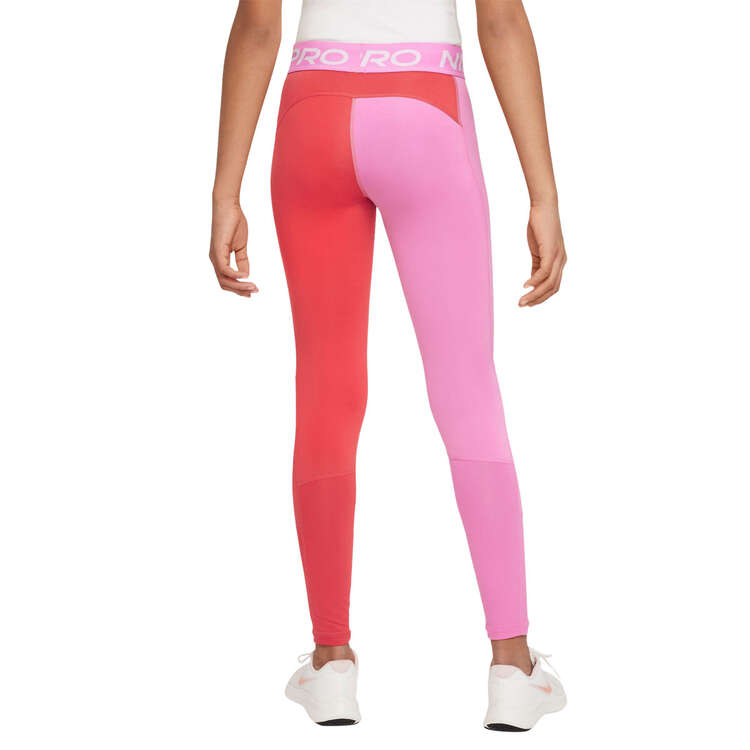Nike Pro Girls Leggings, Red/Pink, rebel_hi-res