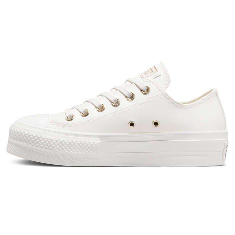 Converse Chuck Taylor All Star Lift Low Synthetic Leather Womens Casual  Shoes White/Gold US 9 | Rebel Sport