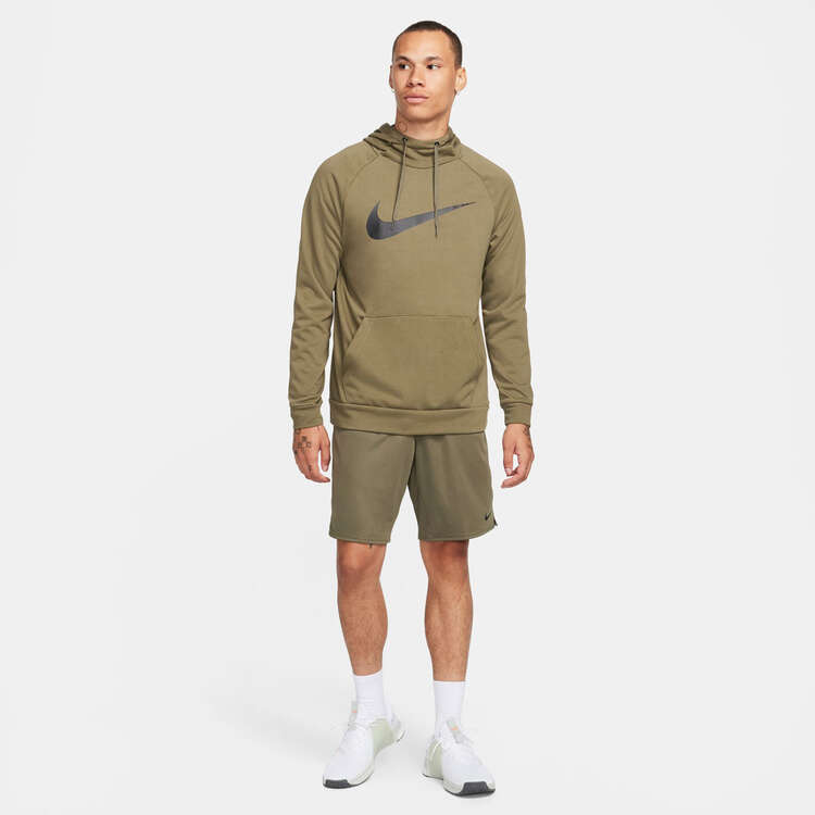 Nike Mens Dry Graphic Pullover Fitness Hoodie, Olive, rebel_hi-res