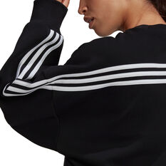 adidas Womens Trefoil Crew Sweatshirt, Black, rebel_hi-res