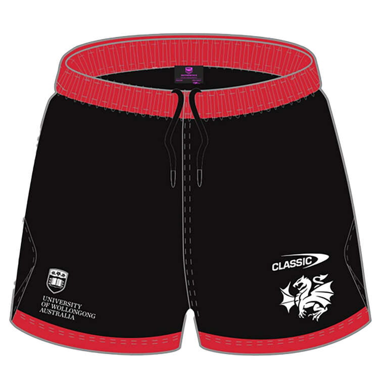 St. George Illawarra Dragons 2024 Mens Training Shorts Black S, Black, rebel_hi-res
