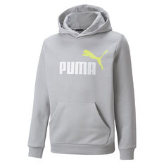 Puma Boys Essential Two Toned Big Logo Hoodie, Grey, rebel_hi-res