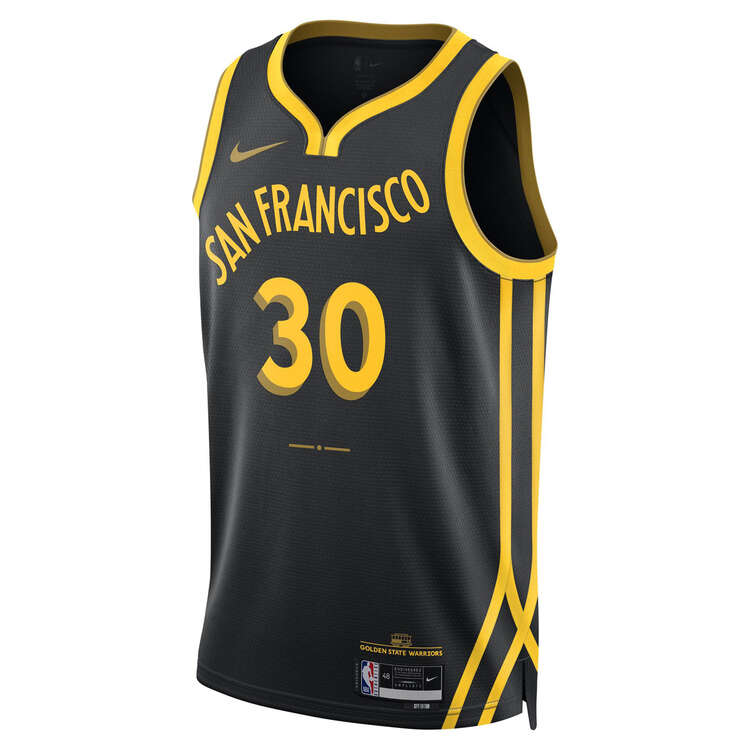 Nike Golden State Warriors Steph Curry 2023/24 City Basketball Jersey Black S, Black, rebel_hi-res