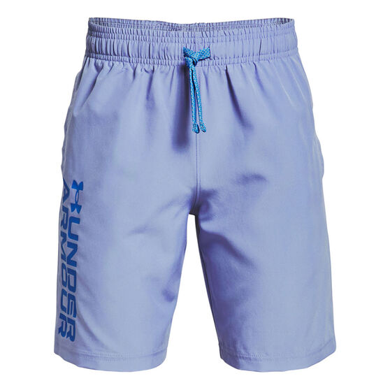 Under Armour Boys Woven Wordmark Shorts, Blue, rebel_hi-res