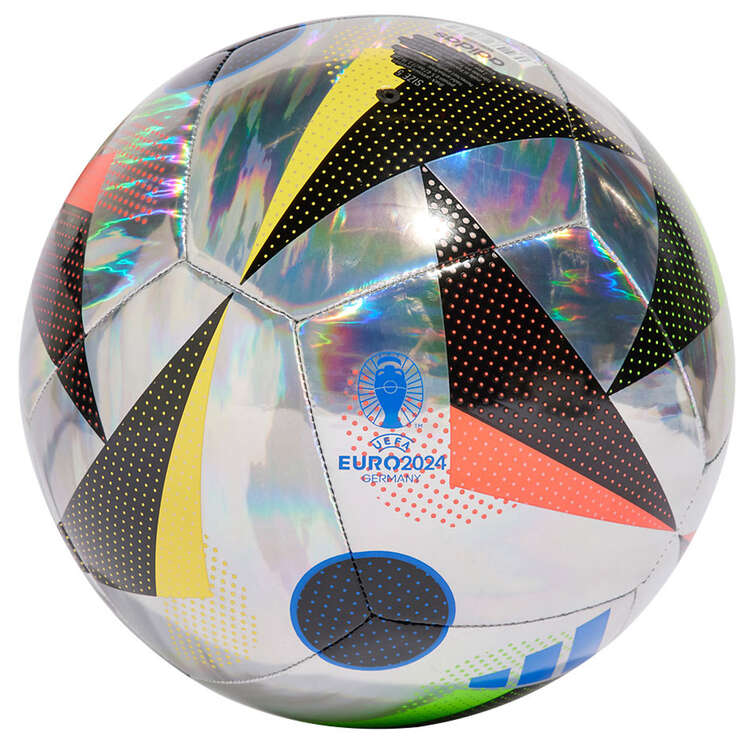 adidas Euro 2024 Fussballliebe Foil Match Ball Replica Football, Silver, rebel_hi-res