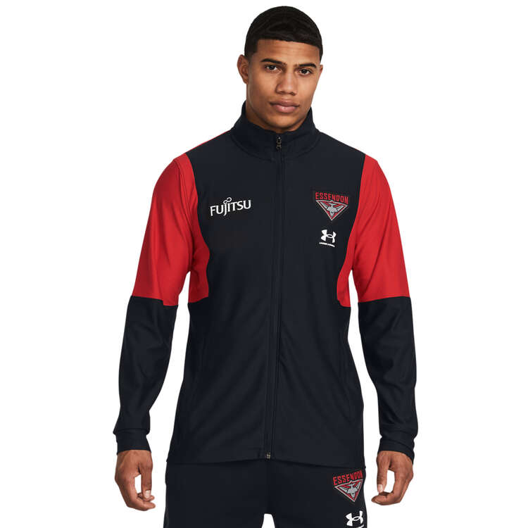 Under Armour Mens Essendon FC 2024 Track Jacket, Black, rebel_hi-res