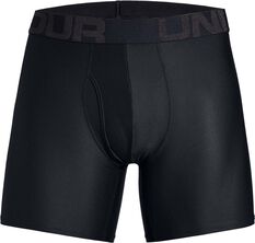 Under Armour Mens Tech 3in  Boxerjock 2 Pack Underwear Black XS, Black, rebel_hi-res