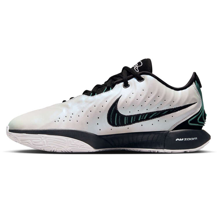 Nike LeBron 21 Conchiolin Basketball Shoes White/Black US Mens 7 / Womens 8.5, White/Black, rebel_hi-res