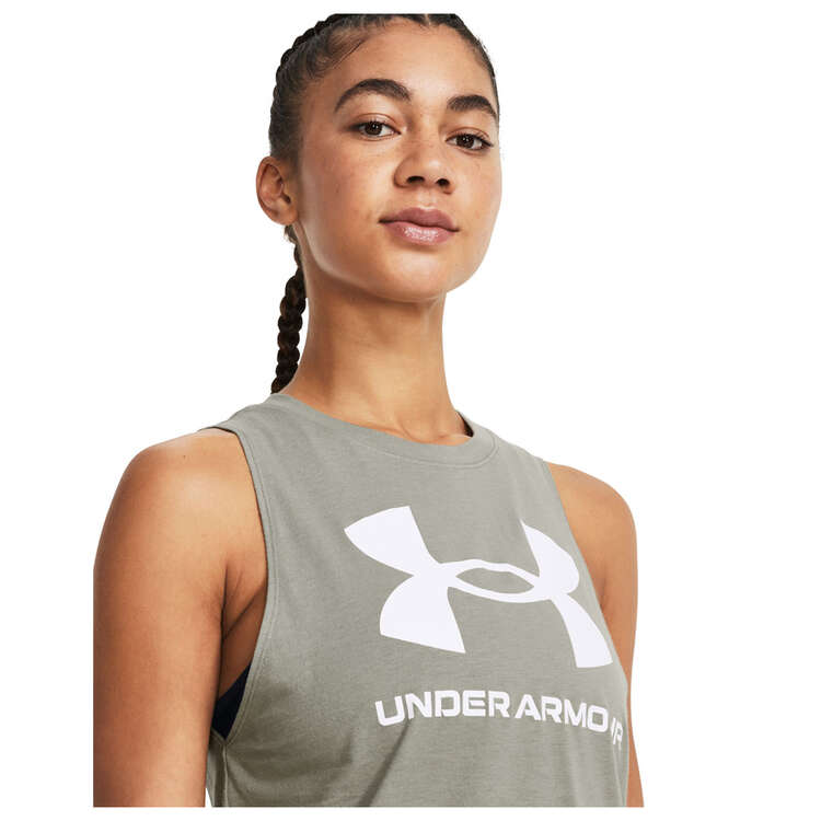 Under Armour Womens Live Sportstyle Tank, Green, rebel_hi-res