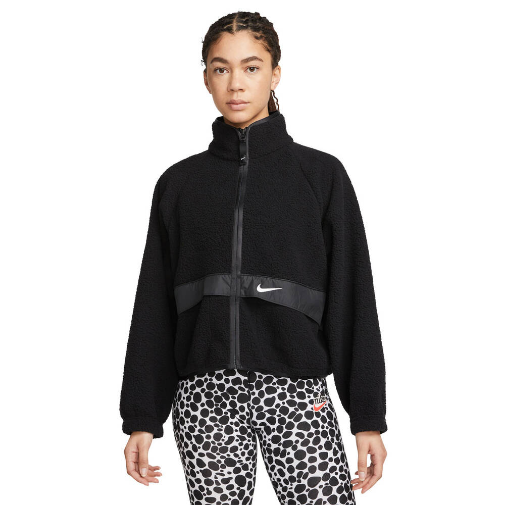Nike Womens Sportswear Sherpa Jacket Black L | Rebel Sport
