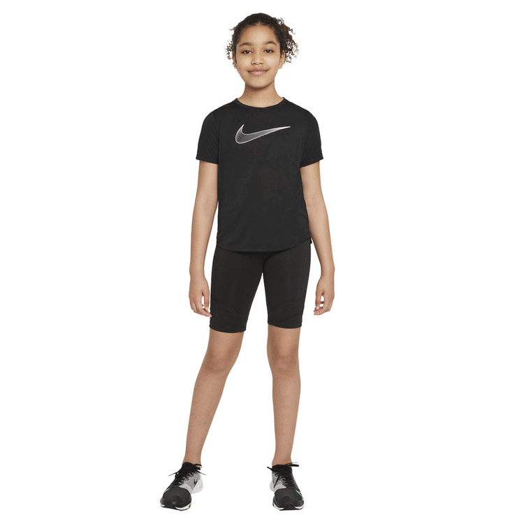 Nike Girls Dri-FIT One Graphic Tee Black XS XS, Black, rebel_hi-res