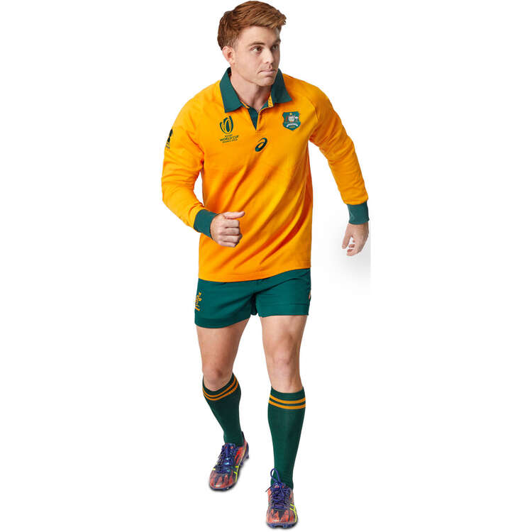 Wallabies 2023 Mens Traditional Rugby Jersey Gold S, Gold, rebel_hi-res