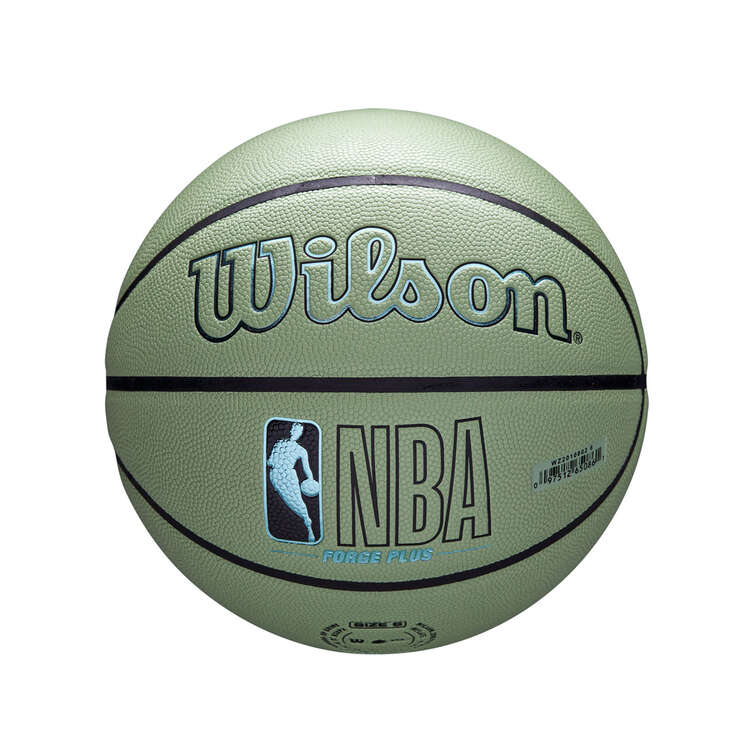 Wilson NBA Forge Plus Eco Basketball Green 7, Green, rebel_hi-res