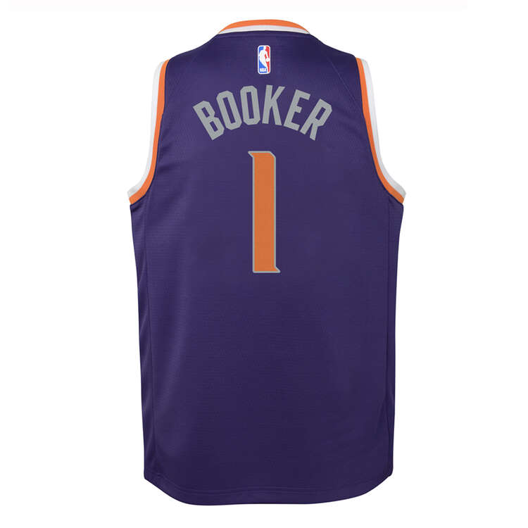 Nike Phoenix Suns Devin Booker 2019/20 Kids Icon Edition Swingman Jersey Purple S, Purple, rebel_hi-res