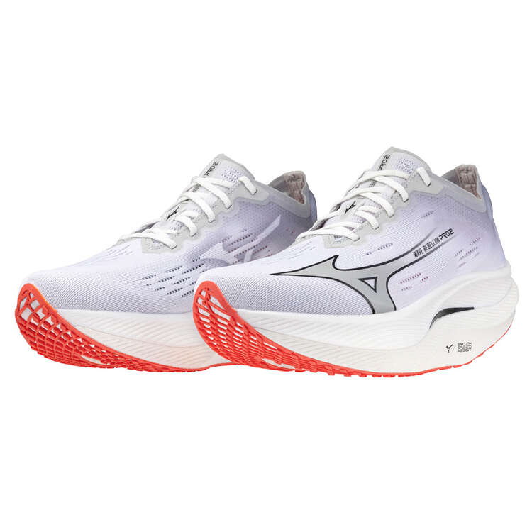 Mizuno Wave Rebellion Pro 2 Mens Running Shoes, Silver/Red, rebel_hi-res