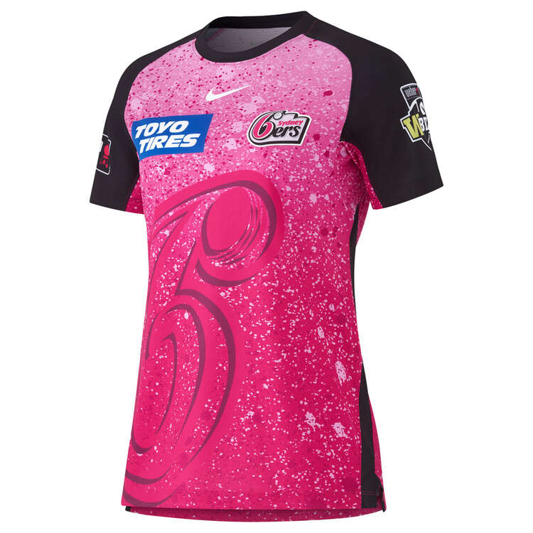Nike Womens Sydney Sixers 2023/24 Replica WBBL Home Shirt Pink XS, Pink, rebel_hi-res