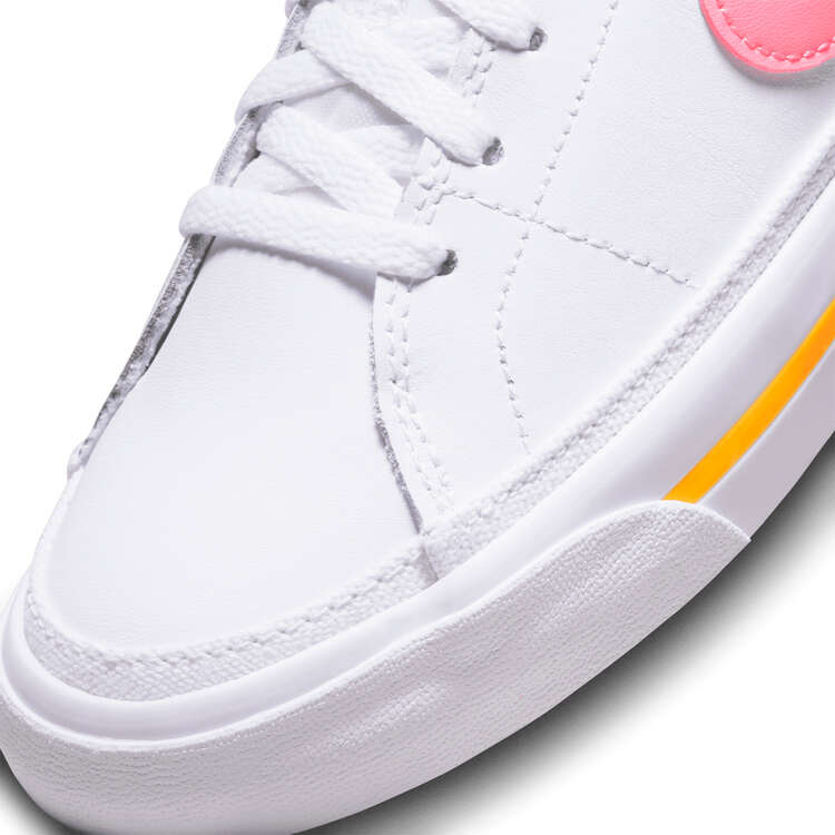 Nike Court Legacy GS Kids Casual Shoes, White/Pink, rebel_hi-res