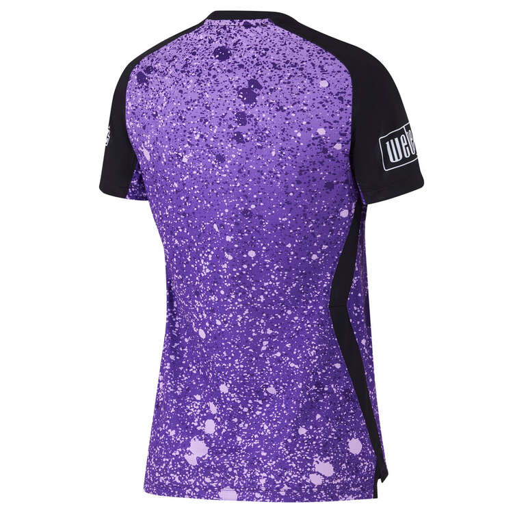 Nike Womens Hobart Hurricanes 2023/24 Replica WBBL Home Shirt Purple L, Purple, rebel_hi-res