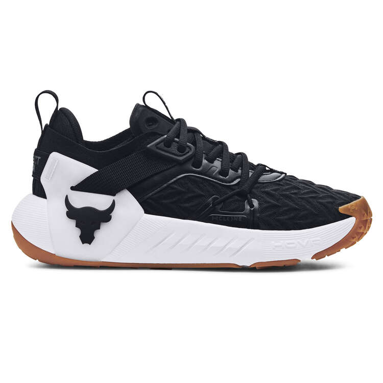 Under Armour Project Rock 6 Womens Training Shoes Black/White US 6, Black/White, rebel_hi-res