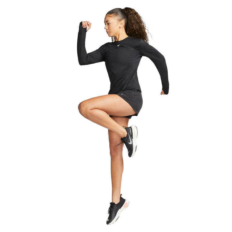 Nike Womens Dri-FIT Swift Element UV Crew Neck Running Top, Black, rebel_hi-res